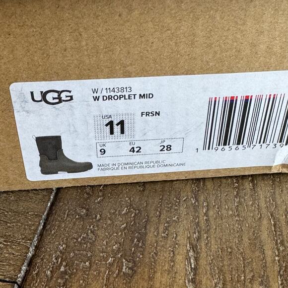 UGG Women's Size 11 Droplet Mid Rainboot Forest Night Green NEW w/Box - Picture 12 of 12